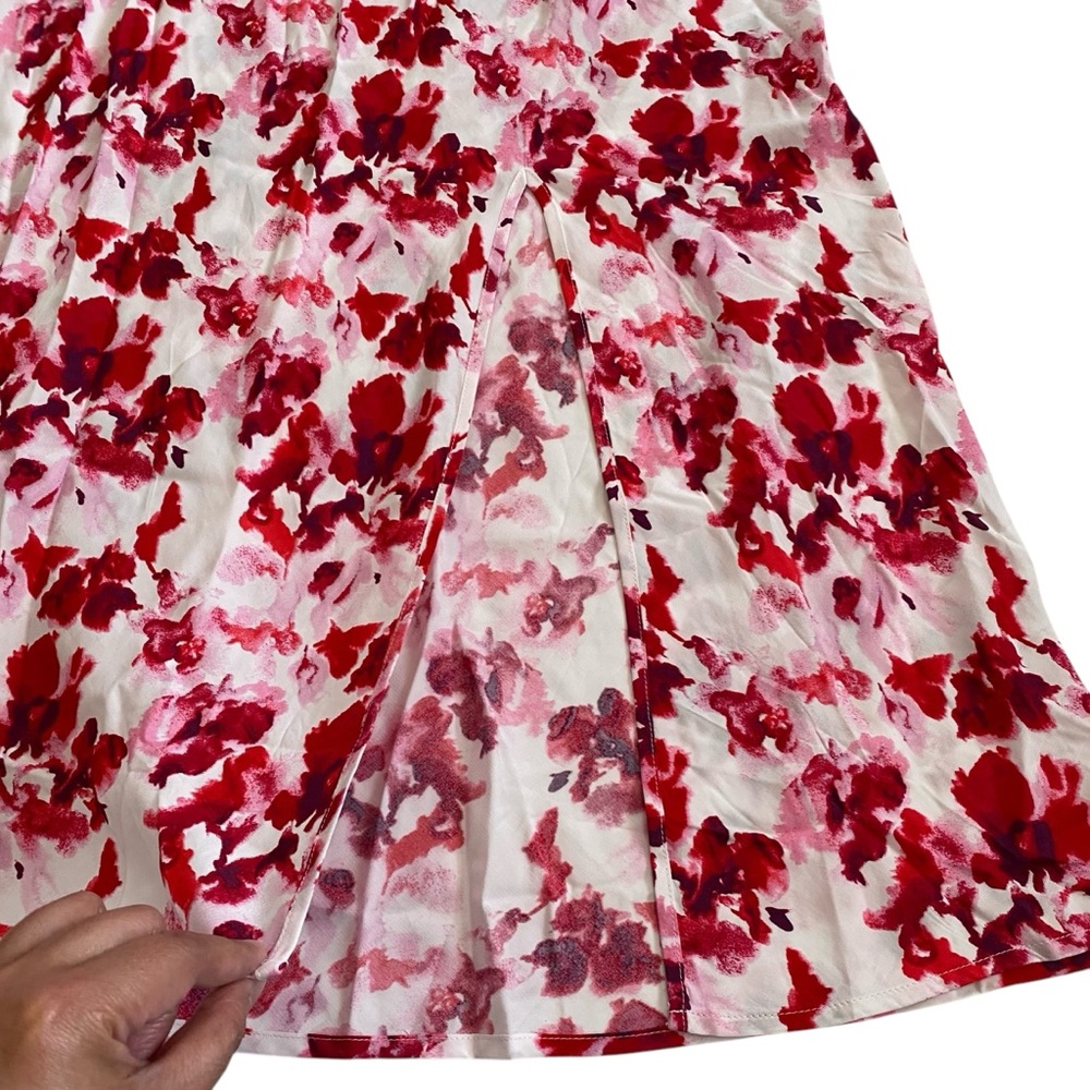 NWT a new day Red Floral Crepe Midi Slip Dress Women’s Size Large - Picture 7 of 12